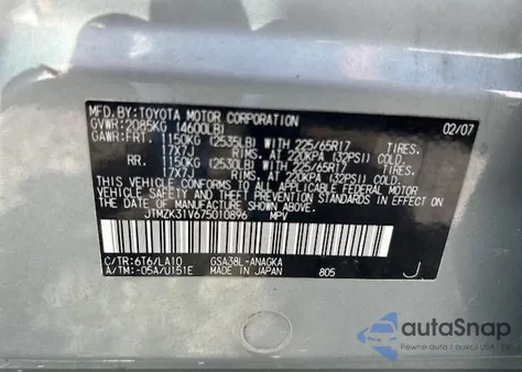 2007 Toyota Rav4 Limited V6 z USA, uszkodzony, nr VIN JTMZK31V675010896